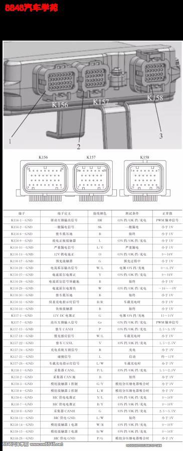 比亚迪唐PHEV电池管理系统BMS端子图34+26+26针 